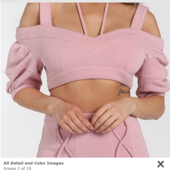 Rehab Dresses & Skirts - Rehab,NWT Dusty Rose 2 piece crop top&skirt size M